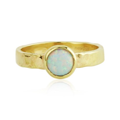 Handmade 9ct Gold White Opal Ring | Image 1