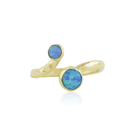 Gold and blue opal adjustable ring | Image 1