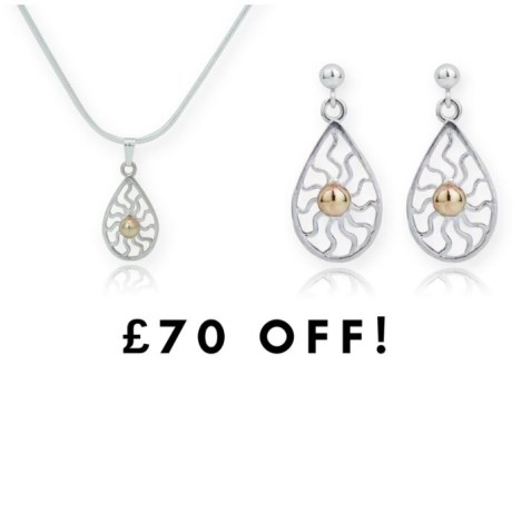 Gold and Silver necklace and earring gift set Sale Price £100 | Image 1