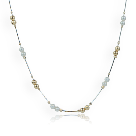Gold and Silver Pearl Necklace | Image 1