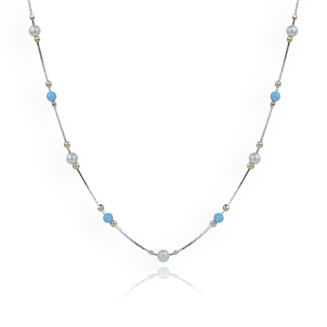 Gold and Silver Opal and Pearl Necklace | Image 1