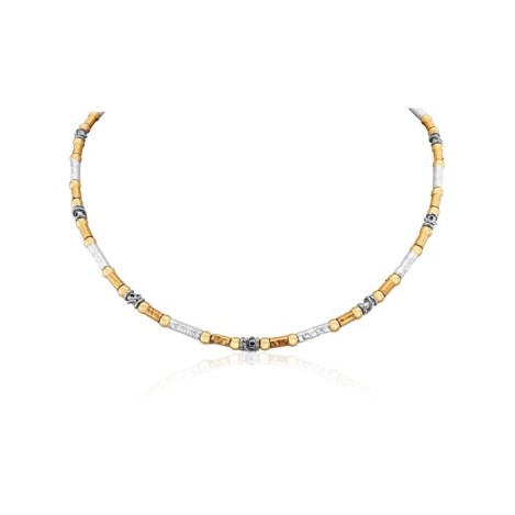 Two Tone Hammered Necklace | Image 1