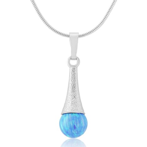Silver Hammered Opal Pendant | Image 1