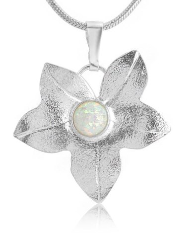 Ivy Leaf Pendant Set With White Opal | Image 1