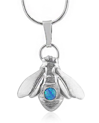 Silver Bee Blue Opal Pendant | Image 1