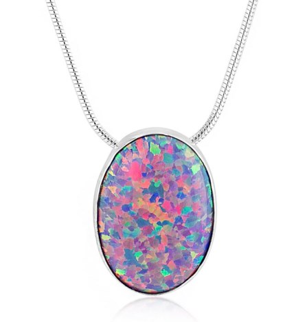 13x18mm Sterling Silver and Purple  Opal Pendant | Image 1