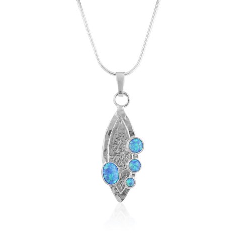 Blue opal and silver pendant  | Image 1
