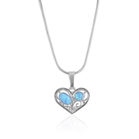 Blue opal heart pendant | Image 1
