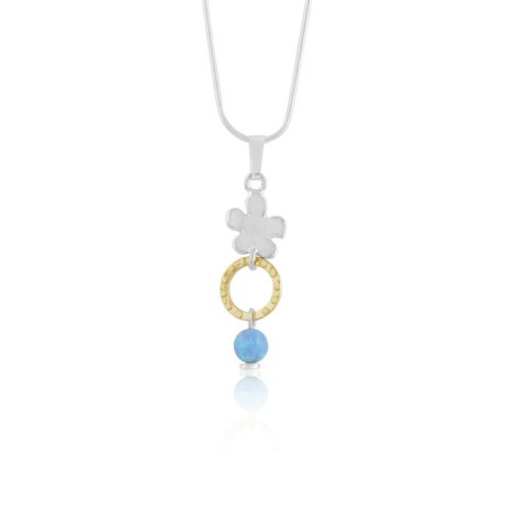 Gold and silver pendant with blue opal | Image 1