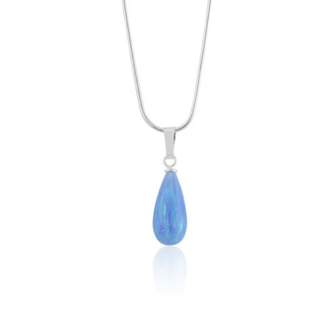 Silver blue Opal Teardrop Pendant | Image 1