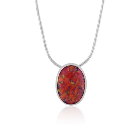 Red opal silver pendant | Image 1