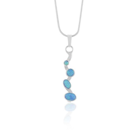 Silver blue opal wavy pendant | Image 1