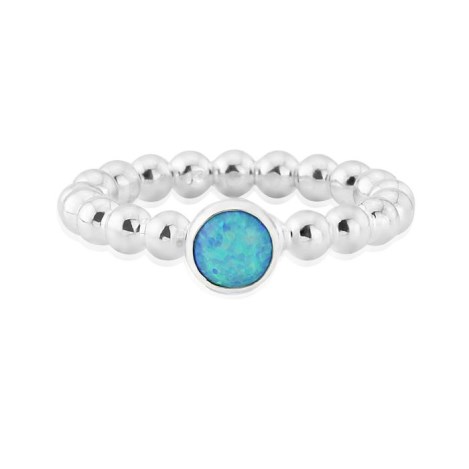 Silver Pearl Wire Opal Ring | Image 1