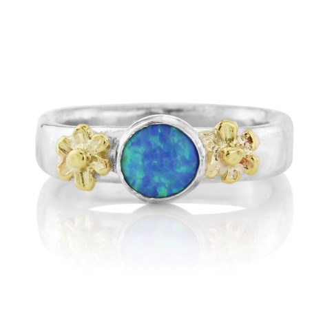 Gold and Silver Opal Flower Ring | Image 1