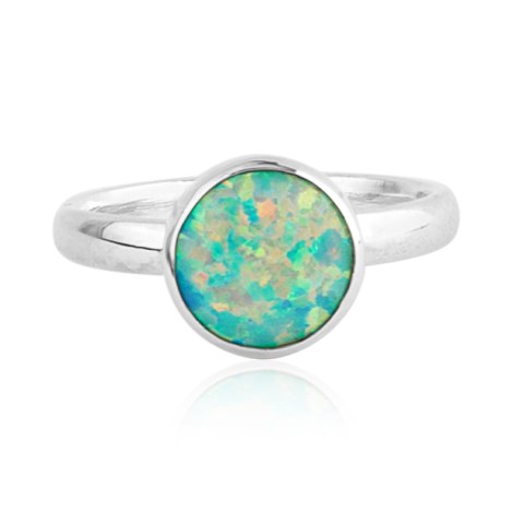 Sterling Silver and Green Opal Ring | Image 1