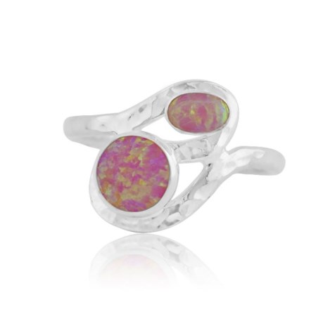 Silver and pink opal ring | Image 1
