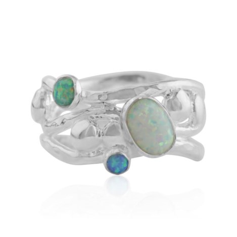 Sterling silver and opal contemporary ring | Image 1