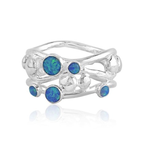 Sterling silver and blue opal contemporary ring | Image 1