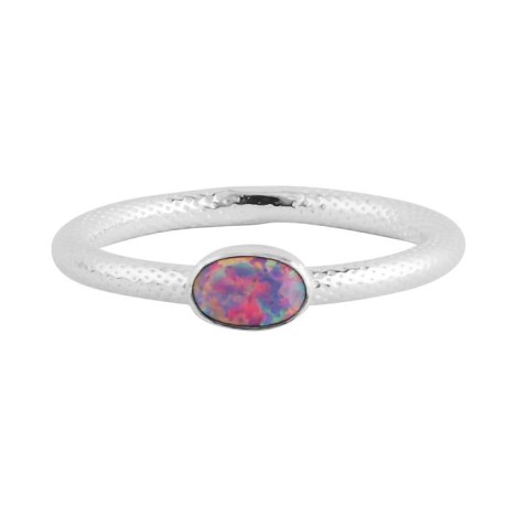 Purple opal silver ring with snake pattern | Image 1