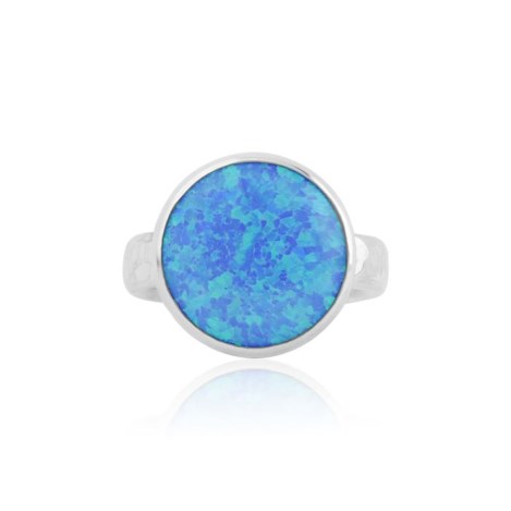 Large Blue Opal Silver Ring  | Image 1