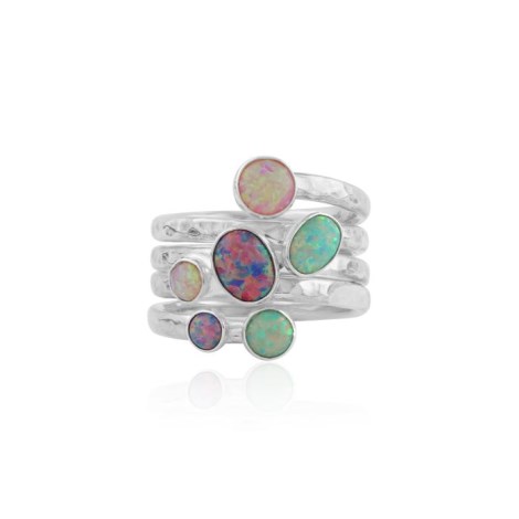 New opal multi stone spiral ring | Image 1