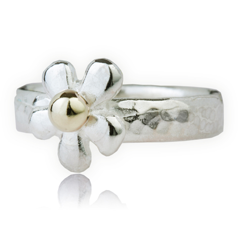 Gold and Silver Delicate Daisy Ring | Image 1