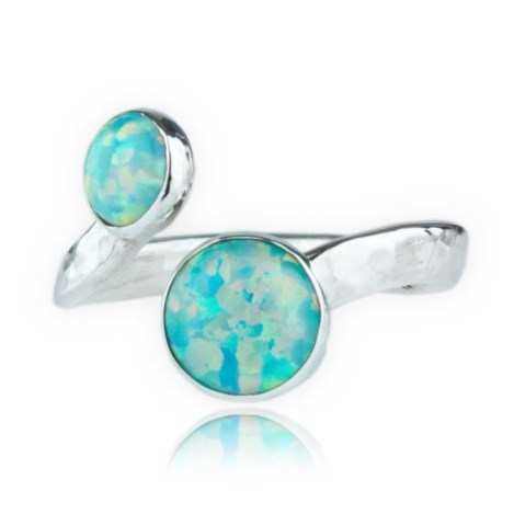 Silver and Green Opal Adjustable Ring | Image 1