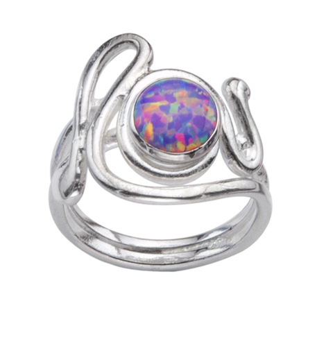 Silver Purple Freeform Opal Ring | Image 1