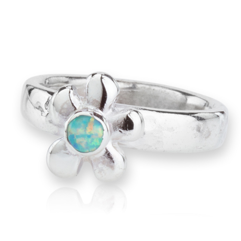 Sterling Silver Opal Daisy Ring | Image 1