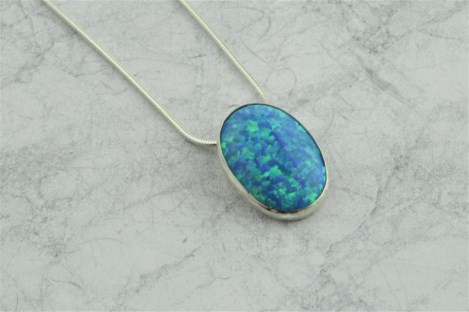 13x18mm Sterling Silver and Purple  Opal Pendant | Image 1
