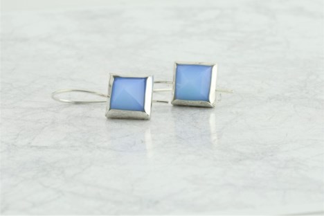 Blue opalite silver drop earrings | Image 1