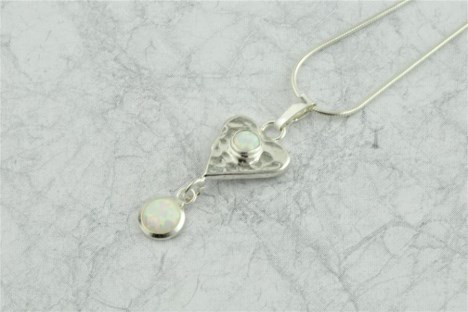 Silver and opal heart pendant Was £75.00  Now £65.00 | Image 1