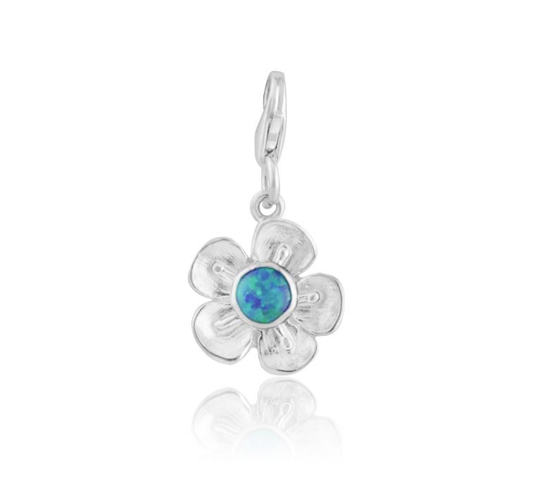 Blue opal flower charm | Image 1