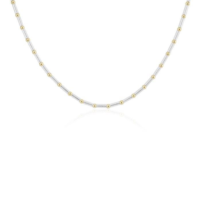 Gold and Silver Patterned  Necklace | Image 1