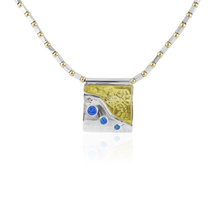 Gold and Silver Necklace with Opal Pendant | Image 1