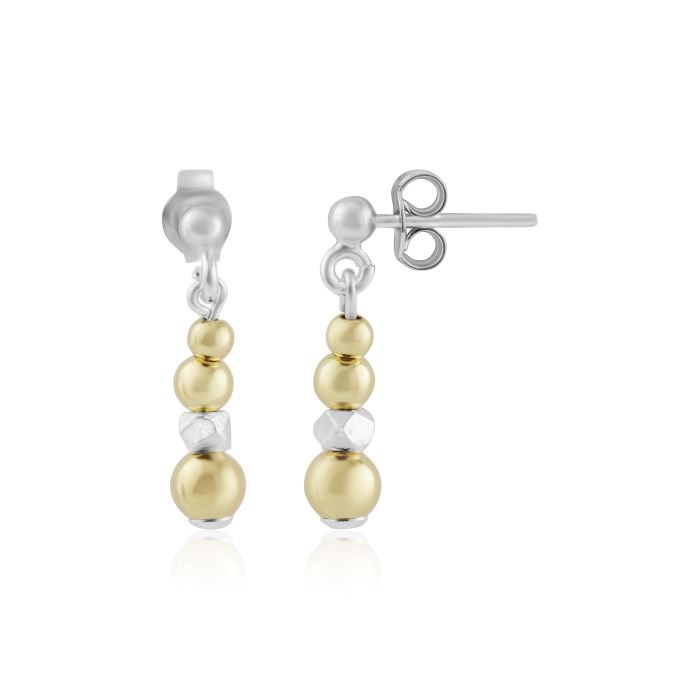 Gold & Silver Drop Earrings | Image 1