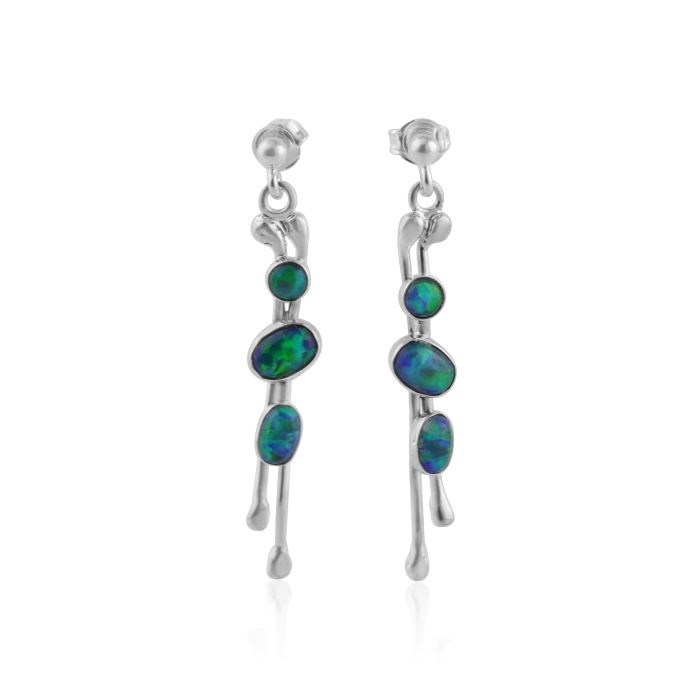 Blue Jelly Opal Drop Earrings  | Image 1