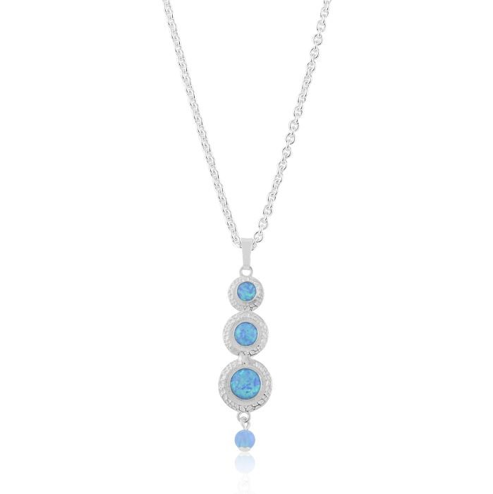 Blue opal triple stone pendant | Image 1