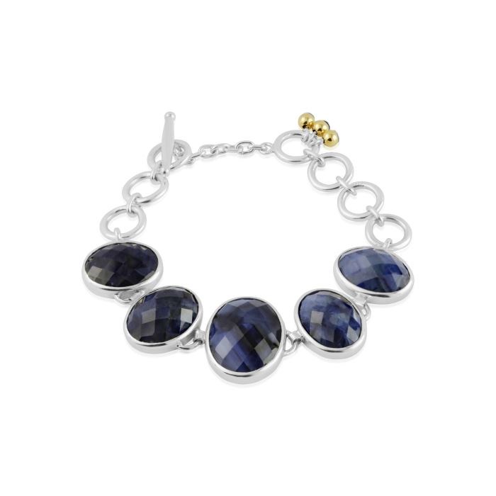 Blue Sapphire Silver & Gold Bracelet | Image 1