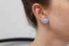 10mm Blue Opal Stud Earrings (9 Colours Available) | Image 4