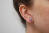6mm Purple Opal Bead Stud Earrings | Image 4