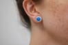 8mm Dark Blue Opal Hammered Stud Earrings | Image 2