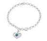 Silver belcher bracelet with blue opal heart charm | Image 2