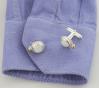 Hammered Silver Cufflinks with White Opal Stones | Image 3