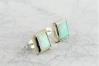 10mm White opal square stud earrings | Image 2