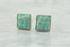 8mm Green opal square stud earrings | Image 4