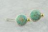 Gold and silver green opal drop earrings | Image 3