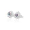 Silver and opal flower stud earrings | Image 2