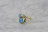 Handmade Designer Gold Ring with Blue Opals (Other Colours Available) | Image 2
