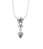 Silver heart and flower opal pendant  | Image 3